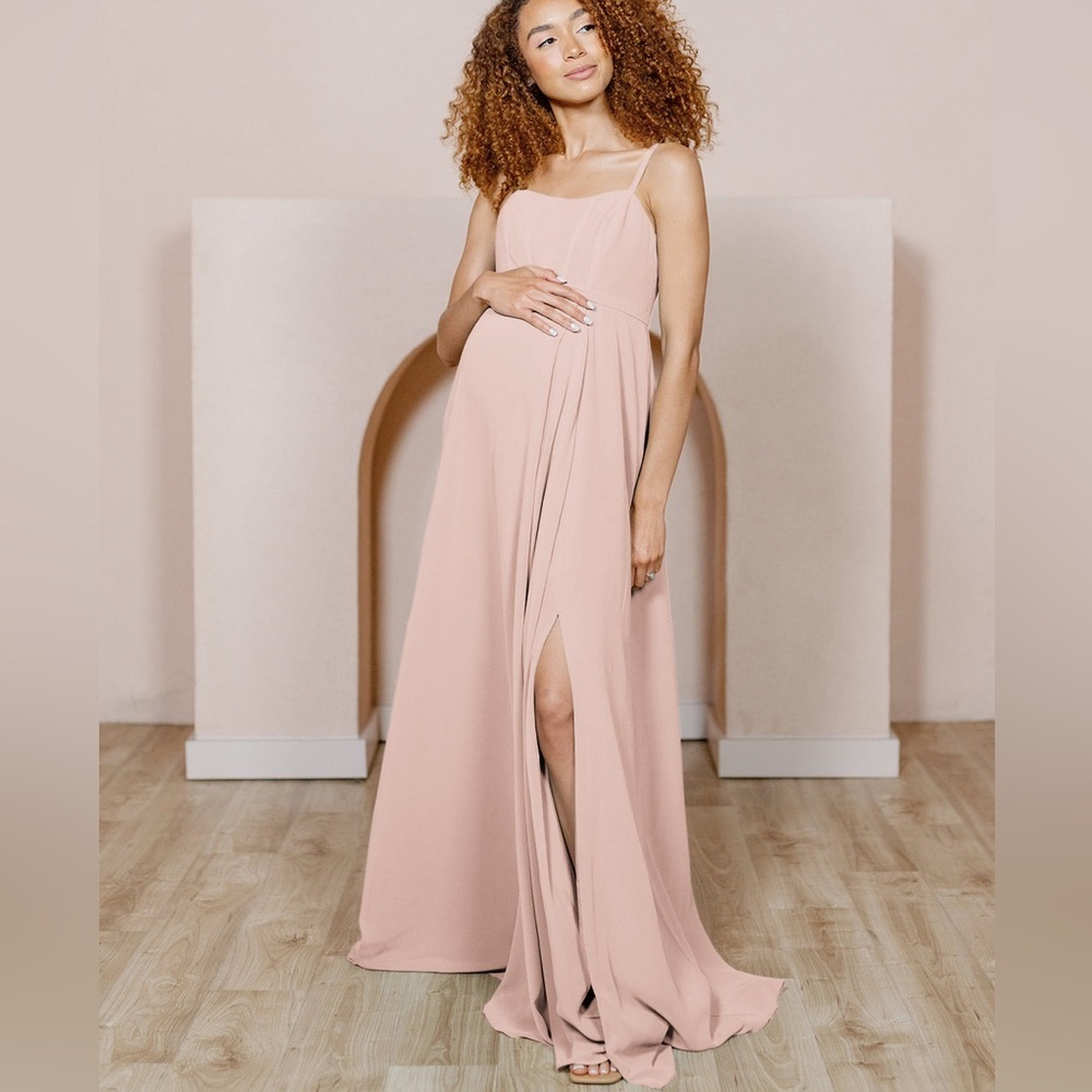 Revelry Maternity Nova Chiffon Dress in Blush Size 16